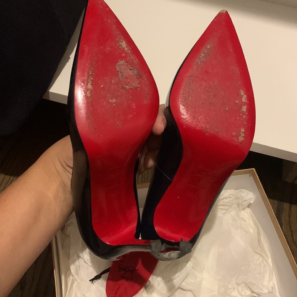 Navy Christian Louboutin heels - Picture 2 of 2